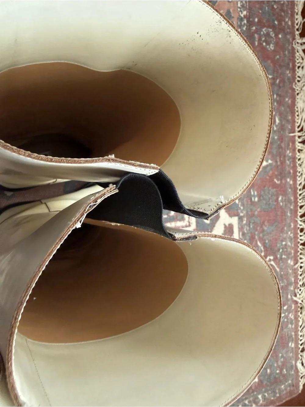 Jil Sander Cream Leather Over-the-Knee Boots